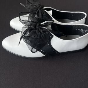 Vintage Coasters Womens Oxford Saddle Shoes Size 7.5 Retro Dance Lace Up Swing
